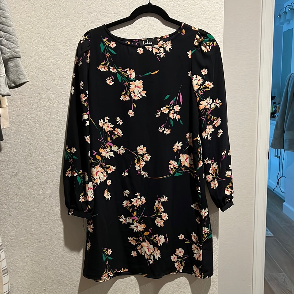 Lulus Navy Floral Dress - S